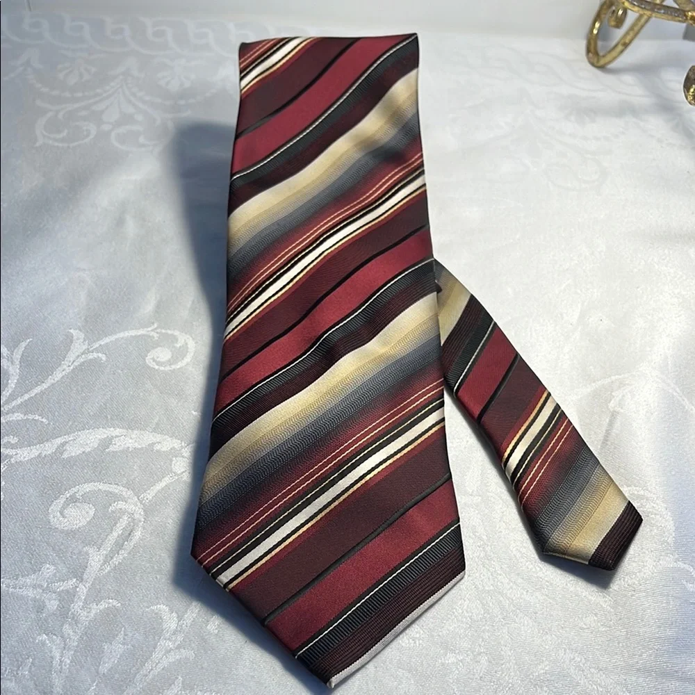 Alexander Julian Red and Black Striped Tie